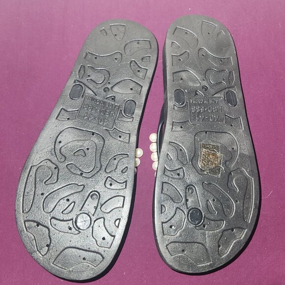Fashion Faux Pearls Thong Slides Size 8 - Picture 6 of 6